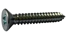 8 X 2-1/4" Type AB Self Tapping Sheet Metal Screws Flat Head Phillips Drive Steel Zinc & Bake (2000/Pkg.) Crafted