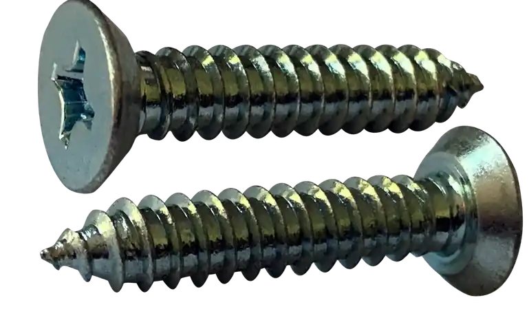 Same Day Shipping 10 X 1-1/2" Type AB Self Tapping Sheet Metal Screws Flat Undercut Head Phillips Drive Steel Zinc & Bake (4000/Pkg.)