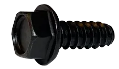 Budget 10 X 3/4" Type AB Self Tapping Sheet Metal Screws Indented Hex Washer Head Slotted Drive Steel Black Oxide (6000/Pkg.)