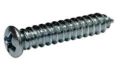 Authentic 10 X 1" Type AB Self Tapping Sheet Metal Screws 8 Oval Head with 6 Head Phillips Drive Steel Zinc & Bake (5000/Pkg.)