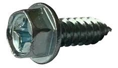 Same Day Shipping 8 X 4" Type A Self Tapping Sheet Metal Screws Indented Hex Washer Head Phillips Drive Steel Zinc & Bake (700/Pkg.)