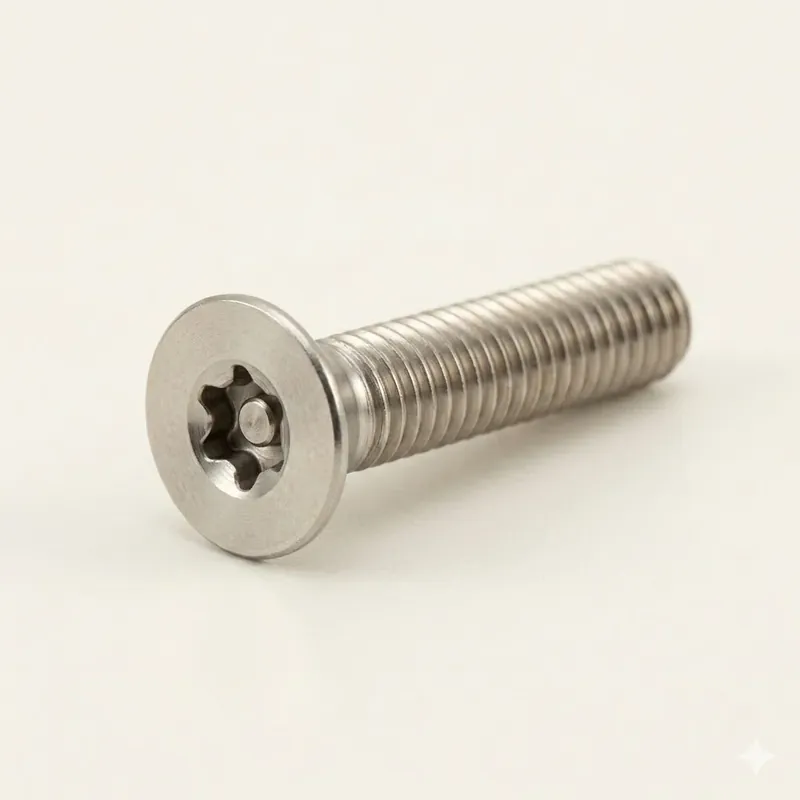 Sale 6-32 X 5/16" Tamper Resistant Machine Screws Flat Undercut Head Pin-In Six Lobe Drive Steel Zinc Plated (100 / Pkg.)