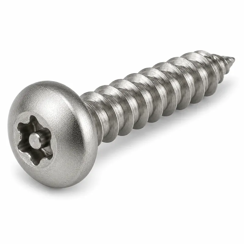 Trusted Brand 10 X 1" Tamper Resistant Sheet Metal Screws Button Head Pin-In Six Lobe Drive Steel Zinc Plated (100 / Pkg.)