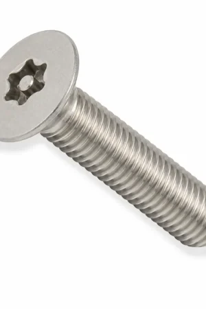 3/8-16 X 2" Tamper Resistant Machine Screws Flat Head Pin-In Six Lobe Drive 18/8 Stainless Steel (100 / Pkg.) Clearance