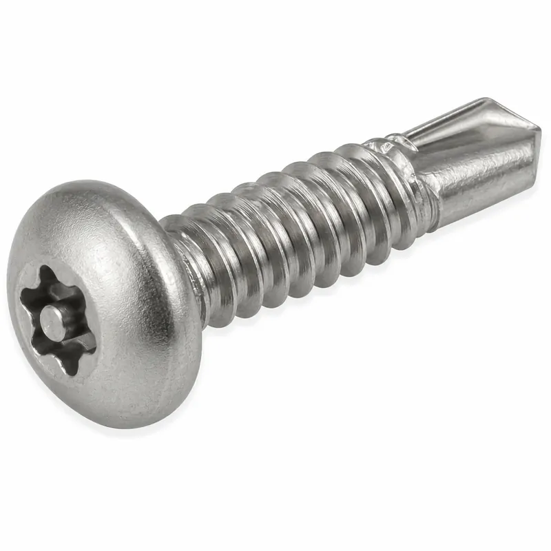 8 X 3/4" Tamper Resistant Self-Drilling Screws Button Head Pin-In Six Lobe Drive (T15) Steel Zinc Plated (100 / Pkg.) Exclusive Offer