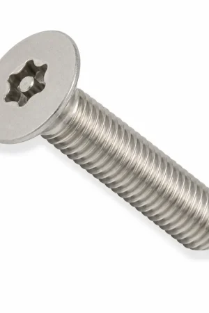 High Quality 6-32 X 1/4" Tamper Resistant Machine Screws Flat Head Pin-In Six Lobe Drive 18/8 Stainless Steel (100 / Pkg.)
