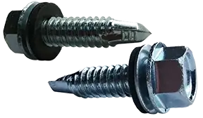 8-18 X 1/2" Self-Drilling Screws Indented Hex Washer Head Bonded EPDM Washer Steel Zinc & Bake (4000/Pkg.) Fan Favorite