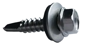 Low Price 8-18 X 1" Self-Drilling Screws Indented Hex Washer Head Bonded EPDM Washer 18/8 Stainless Steel (1000/Pkg.)