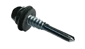 12-14 X 1-1/2" Self-Drilling Screws Indented Hex Washer Head Point Type 5 Bonded EPDM Washer Steel Zinc & Bake (1500/Pkg.) Genuine