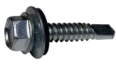 Same Day Shipping 1/4"-14 X 2-1/2" Self-Drilling Screws Indented Hex Washer Head Bonded EPDM Washer Steel 1000 Hr Salt Spray (750/Pkg.)