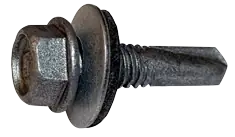 12-24 X 7/8" Self-Drilling Screws Indented Hex Washer Head Point Type 4 Bonded EPDM Washer Machine Screw Thread Steel 1000 Hr Salt Spray (1500/Pkg.) Certified