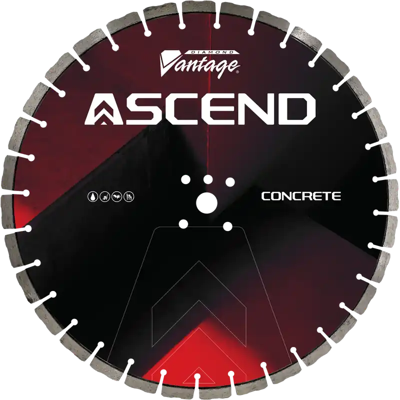 Best Price Diamond Vantage 2418ASCEND 24" x 0.187" Walk Behind Saw Diamond Blade for Concrete Ascend - Castle Segments