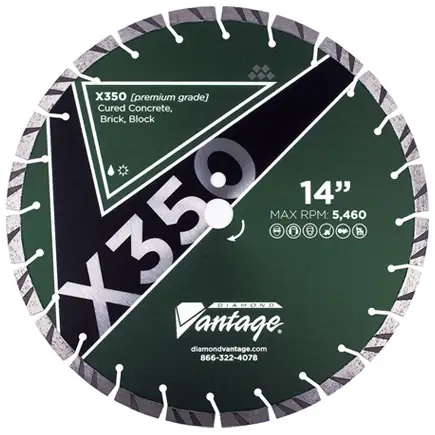 Diamond Vantage 2012EX3.5-2 20" x 0.125" x 1" Diamond Blade for Concrete/Masonry X350 Grab Now