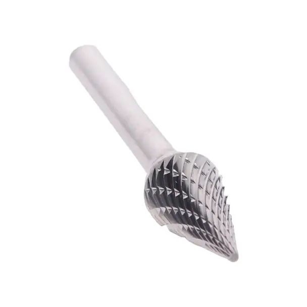 Top Pick 1/4" X 3/4" Cone Pointed End Double Cut Carbide Bur Solid Carbide 1/4" Round Shank DULSM2