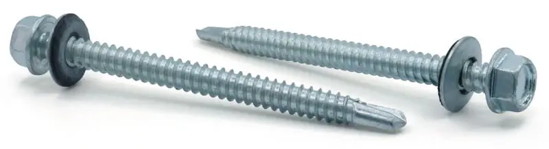 Mega Sale 14-14 X 1-1/2" Self-Drilling Screws Indented Hex Washer Head Bonded EPDM Washer 410 Stainless Steel (100/Pkg.)