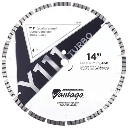 Diamond Vantage 1812EDZUY2-2KV 18" x 0.125" x 1" Diamond Blade for Concrete/Masonry Y111 TURBO Cheap