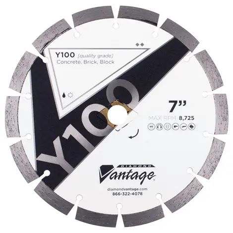 Flash Sale Diamond Vantage 1412EY2-3 14" x 0.125" Diamond Blade for Green Concrete/Block Y100 10mm Segments