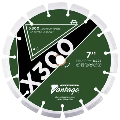 Diamond Vantage 2415EX3-3 24" x 0.155" x 1" Diamond Blade for Green Concrete/Block X300 Limited Time
