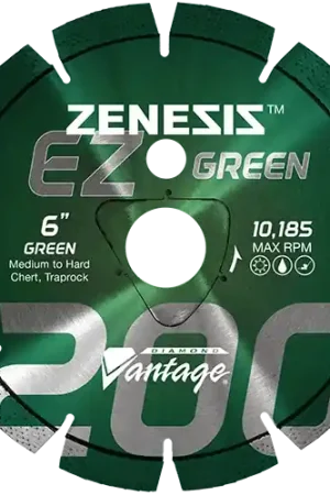 Diamond Vantage 1025EZ200Z 10" x 0.250" Early Entry Saw Diamond Blade for Medium-Hard Aggregate/Early Entry Green Concrete/Traprock Z200 GREEN Holiday Sale