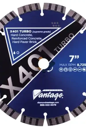 Diamond Vantage 0609CZ4-1 6" x 0.095" Diamond Blade for Hard Concrete/Reinforced Concrete/Hard Pavers/Brick X401 TURBO Final Sale