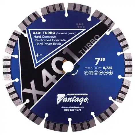 Diamond Vantage 0609CZ4-1 6" x 0.095" Diamond Blade for Hard Concrete/Reinforced Concrete/Hard Pavers/Brick X401 TURBO Final Sale