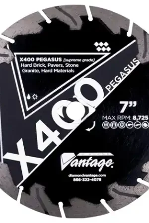 Diamond Vantage 1412PEGX4-1 14" x 0.125" Diamond Blade for Granite/Hard Brick/Hard Pavers X400 PEGASUS Genuine