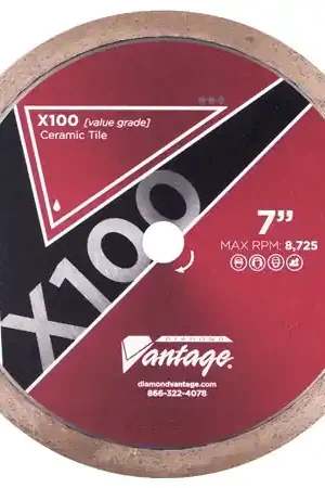 Diamond Vantage 0706CTWX1 7" x 0.060" Diamond Blade for Tile/Ceramic X100 Ceramic Hot Picks