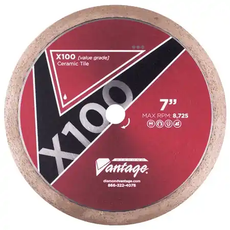 Diamond Vantage 0706CTWX1 7" x 0.060" Diamond Blade for Tile/Ceramic X100 Ceramic Hot Picks