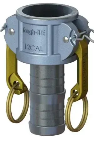 1-1/4" Type C Cam & Groove Coupler x Hose Shank Tough-Tite Aluminum Certified