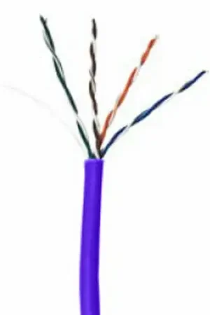 Low Price CAT5e Unshielded Plenum Rated PVC Ethernet Cable - 24 AWG 4 Pair - Violet