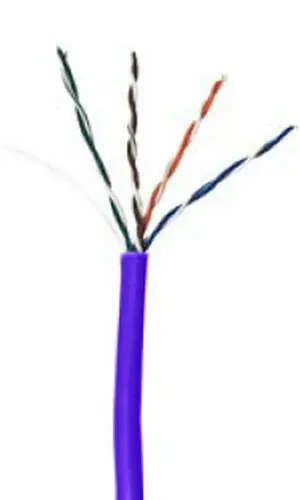 Low Price CAT5e Unshielded Plenum Rated PVC Ethernet Cable - 24 AWG 4 Pair - Violet
