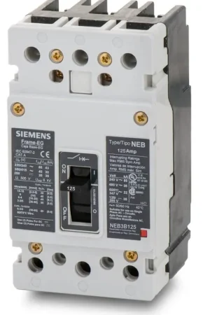 Super Sale Siemens NEB3B125B - 125A 3 Pole Molded Case Circuit Breaker