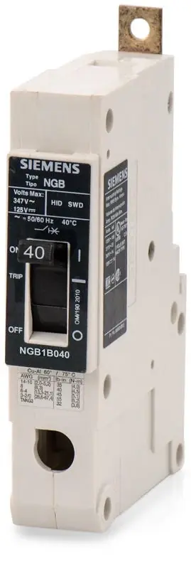 Affordable Siemens NGB1B040B - 40A 1 Pole Molded Case Circuit Breaker