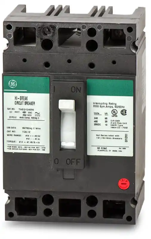 ABB / General Electric THED124090 - 90A 2 Pole Molded Case Circuit Breaker Super Sale