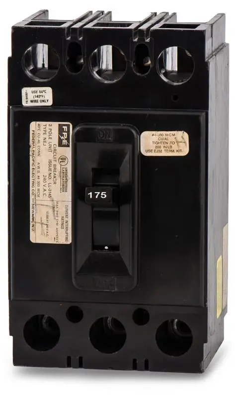 Federal Pacific NEJ231175 - 175A 3 Pole Molded Case Circuit Breaker Exclusive Offer