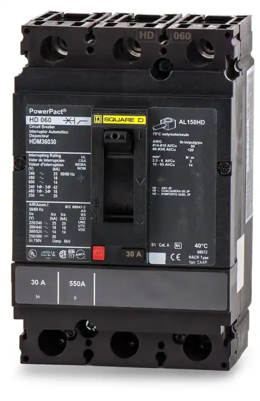 Schneider Electric / Square D HDM36030 - 30A 3 Pole Molded Case Circuit Breaker Must Have