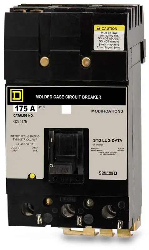 Flash Sale Square D Q232175 - 175A 3 Pole Molded Case Circuit Breaker