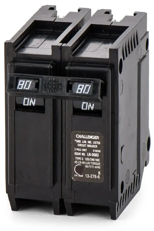 Don't Miss Out Eaton / Challenger C280 - 80A 2 Pole Miniature Circuit Breaker