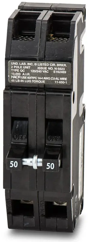 Mega Sale Zinsco QC250 - 50A 2 Pole Molded Case Circuit Breaker