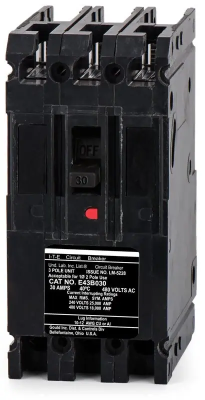 New Arrival Siemens E43B030 - 30A 3 Pole Molded Case Circuit Breaker