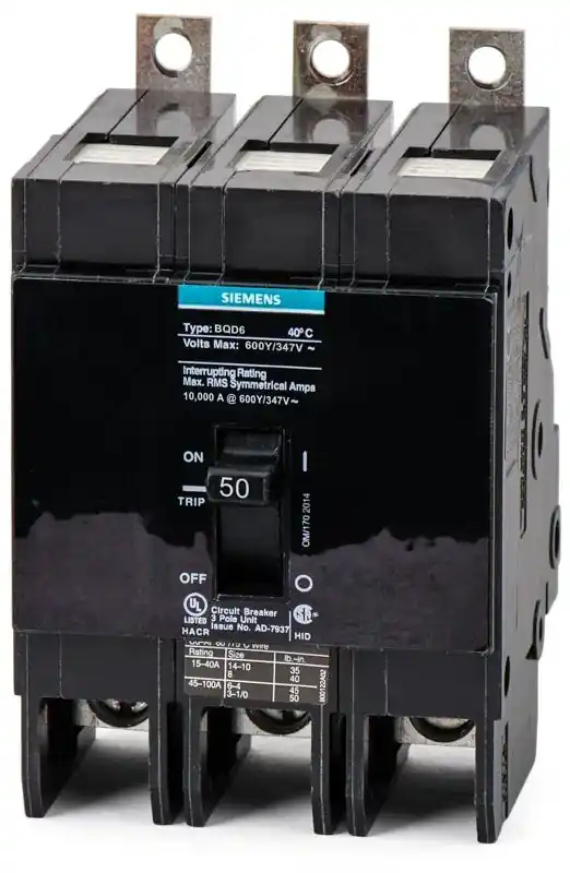Siemens BQD6350 - 50A 3 Pole Molded Case Circuit Breaker Premium