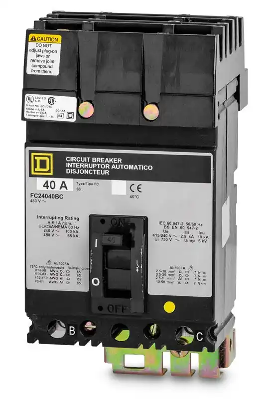 Seasonal Sale Square D FC24040BC - 40A 2 Pole Molded Case Circuit Breaker