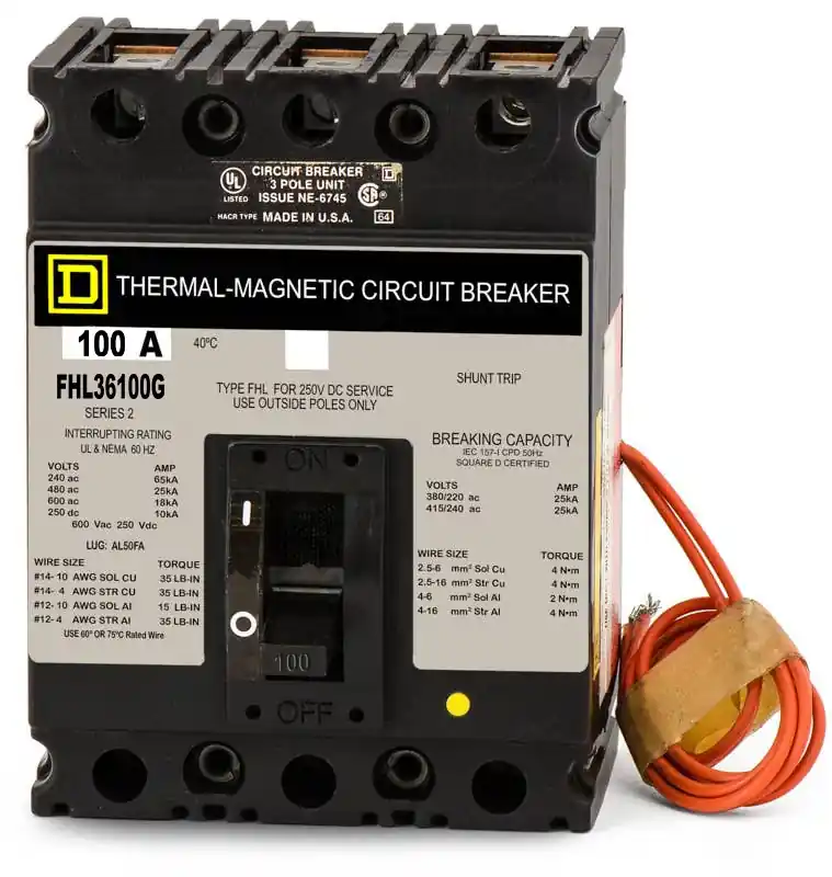 Square D FHL36100G - 100A 3 Pole Molded Case Circuit Breaker Holiday Sale
