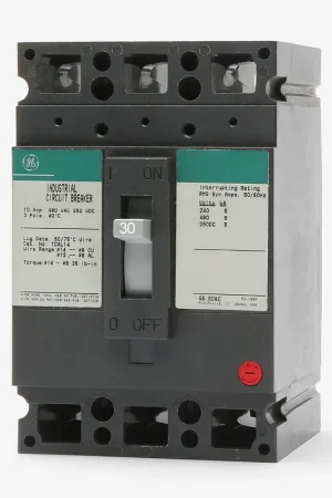 ABB / General Electric THED136030 - 30A 3 Pole Molded Case Circuit Breaker New Arrival