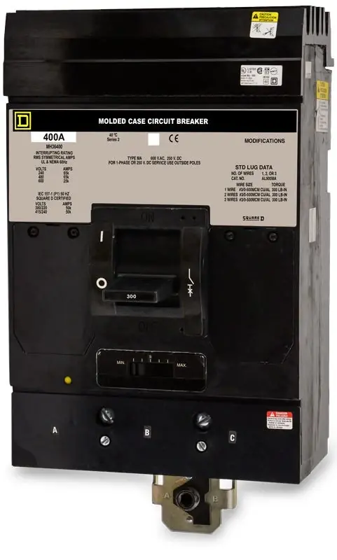 Crafted Schneider Electric MH36400 - 400A 3 Pole Molded Case Circuit Breaker