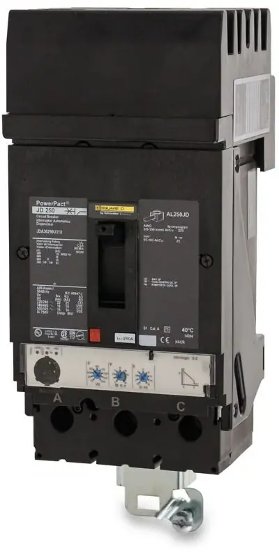 While Supplies Last Square D JJA36250U31X - 250A 3 Pole Molded Case Circuit Breaker