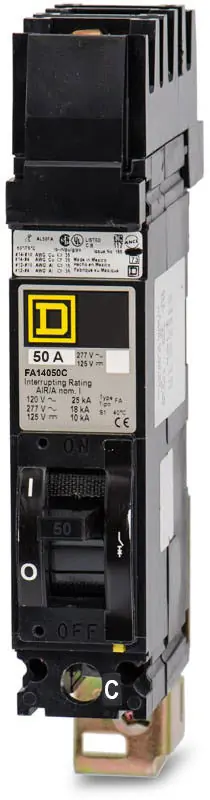 Popular Square D FA14050C - 50A 1 Pole Molded Case Circuit Breaker