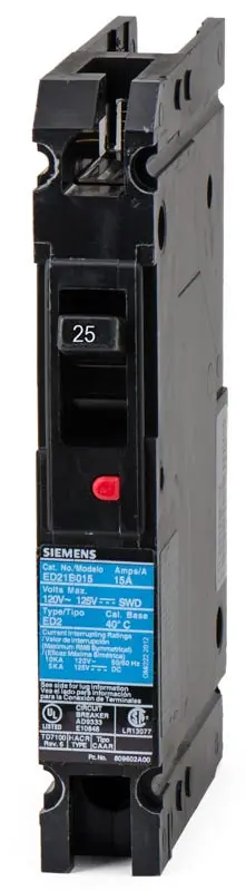 Exclusive Offer Siemens ED21B025 - 25A 1 Pole Molded Case Circuit Breaker