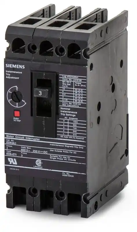 Siemens ED63A003 - 3A 3 Pole Motor Circuit Protector Reduced Price