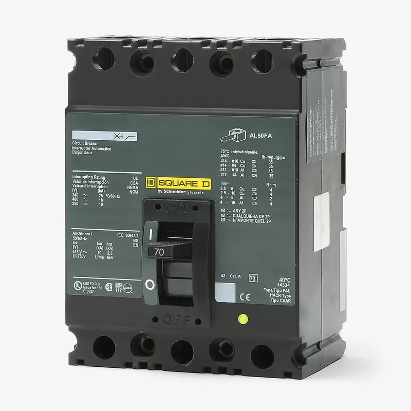 Square D FHL36070 - 70A 3 Pole Molded Case Circuit Breaker Hassle-Free Returns